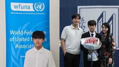 김소현♥손준호 아들, 0.1% 영재는 달라..UN 청소년대표로 영어 스피치