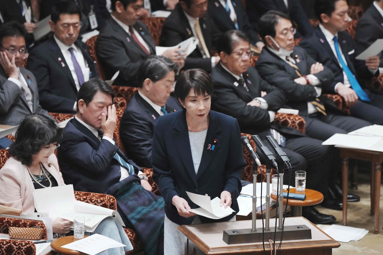다카이치 사나에 일본 총리가 2025년 11월 국회에서 열린 중의원 예산위원회 회의에서 발언하고 있다. /연합뉴스