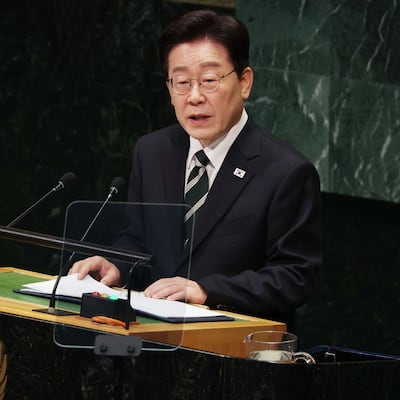 李, 유엔총회 연설에서 ‘비핵화’ 대신 ‘핵없는 한반도’