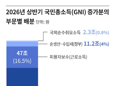 상반기 韓 국민소득 증가분의 80%는 기업 몫