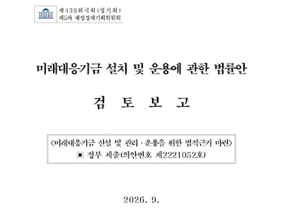“초과 세수 활용하는 정부 미래대응기금 세수 결손 대비 미흡”