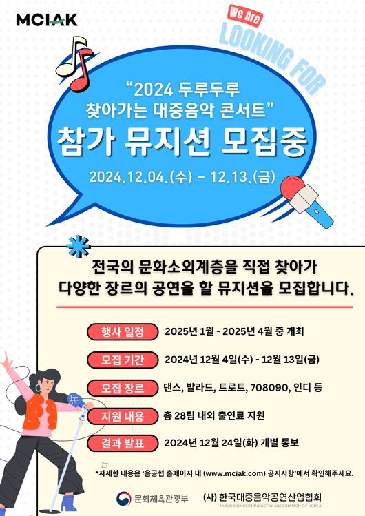 2024 Traveling Popular Music Concert Seeks Musicians for Participation