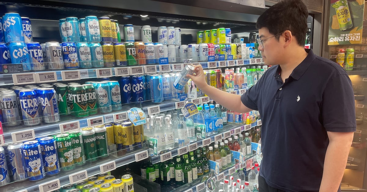 Photograph accompanying Korea's liquor shipments sit 2.3% above the 1998 crisis floor. Zero-alcohol is a holding action