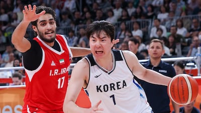 18일 일본 나고야 아이치인터내셔널 아레나에서 열린 2026 아이치·나고야 아시안게임 남자농구 준결승 대한민국과 이란의 경기, 이현중이 드리블을 하고 있다. 2026.9.18 ⓒ 뉴스1 안은나 기자