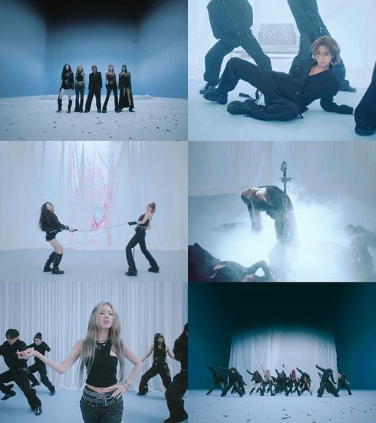 아이들 'Crow' 날았다…수갑에 까마귀춤까지, 압도적 퍼포먼스