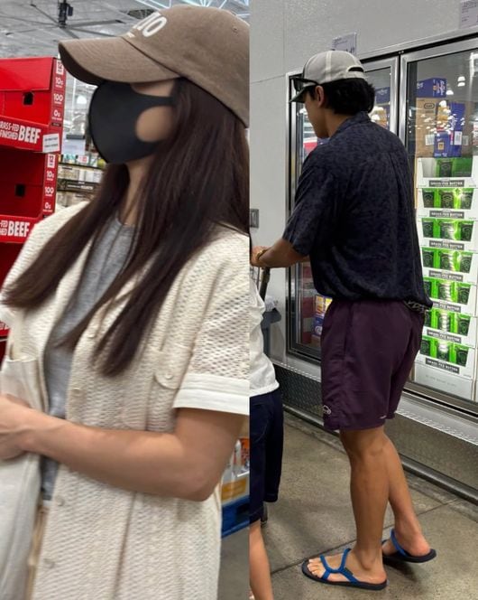 비♥김태희, 하와이 목격담...두 딸과 美 대형마트 포착 "모자 쓰고 카트 밀어"
