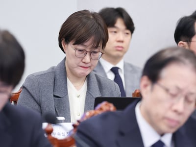 김현지 제1부속실장이 청와대에서 열린 수석보좌관회의에 참석해 있다. /뉴스1