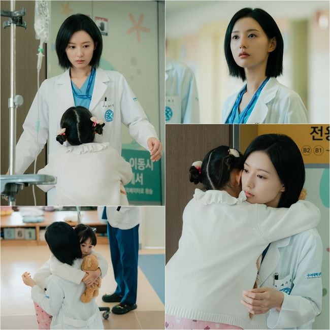 김지원, 끌어안는 '소아암 투병' 아이에 얼떨떨 표정...아픈 과거사 있었다 ('닥터X')