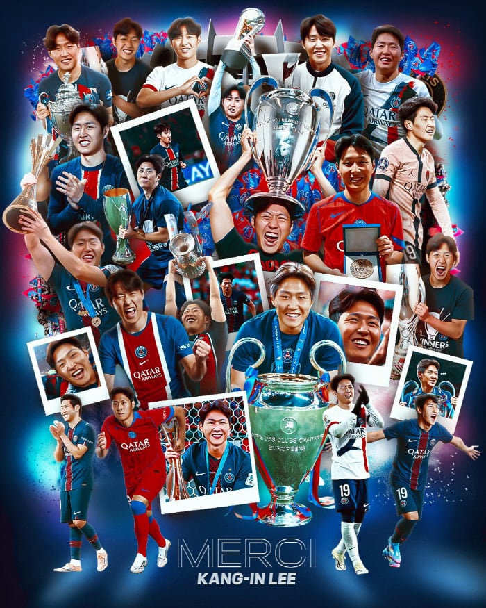 "고마워 강인" 이것이 윈-윈 이적! PSG 헌정→이강인 "파리 마음속에 간직" 뜨거운 작별 인사…새 시대 열렸다