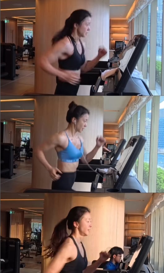 '출산 8개월' 이시영, 방콕 가서 아침저녁으로 '84km' 뛰었다...이게 가능해?
