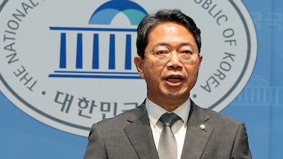 김승원 법무부 장관 후보자가 19일 서울 영등포구 여의도 국회 소통관에서 후보자직 사퇴 기자회견을 하고 있다. 2026.9.19 ⓒ 뉴스1 김진환 기자