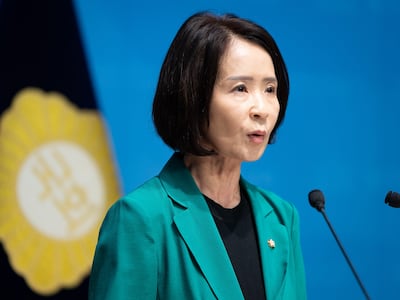 최수진 국민의힘 원내수석대변인이 19일 서울 여의도 국회 소통관에서 논평하고 있다. / 뉴스1