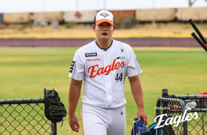 호주 멜버른에서 스프링캠프에 참가해 몸을 만들고 있는 한화 김서현. 사진제공=한화 이글스