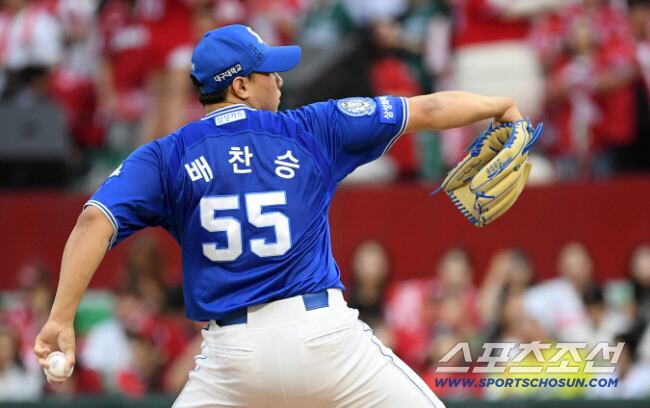 11일 인천SSG랜더스필드에서 열린 SSG와 삼성의 준PO 2차전. 삼성 배찬승이 역투하고 있다. 인천=박재만 기자 pjm@sportschosun.com/2025.10.11/