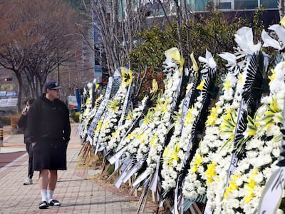 26일 전남 순천시 광주지법 순천지원 앞에 '해든이 사건' 피해 아동을 추모하는 화환이 놓여 있다. 2026.3.26 ⓒ 뉴스1 박지현 기자