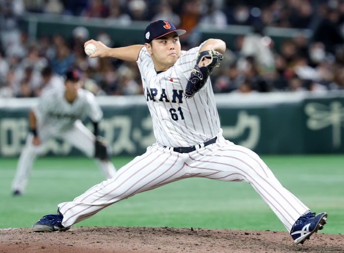 ◇2026 WBC 최종명단에 승선한 일본 투수 다이라 가이마가 부상으로 본선 출전 여부가 불투명해졌다. 연합뉴스