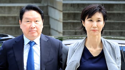 최태원 SK그룹 회장(왼쪽)과 노소영 아트센터 나비 관장 /뉴스1