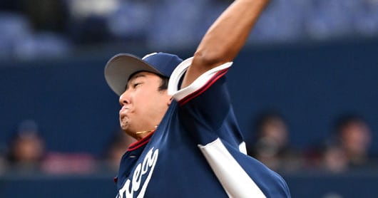 WBC 공식 연습경기에서 역투하는 송승기