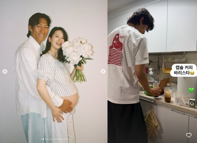 김승규, 월드컵 탈락 후 ♥김진경 산후조리 도우미..커피 심부름도 '완벽'