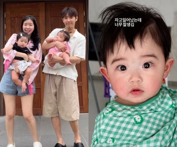 '최성욱♥' 김지혜, 1살 쌍둥이 子 공개..너무 잘생겨서 아역모델인 줄 '깜짝'