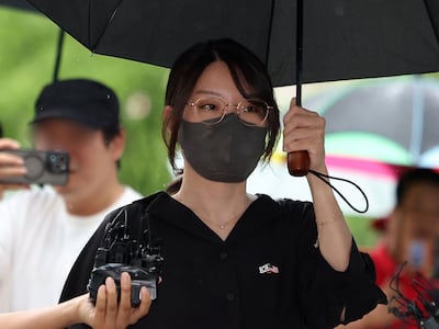 체육단체 진입 막은 ‘올다르크’ 구속 심사 출석... 취재진 질문엔 묵묵부답