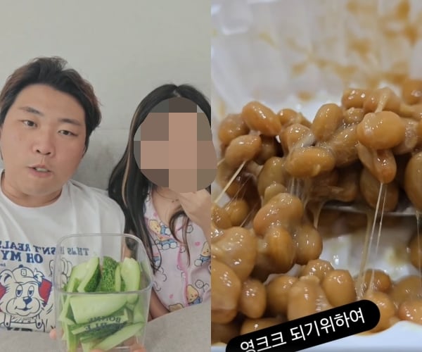 '홍현희 시매부' 천뚱, 8개월 투병하더니 얼굴 반쪽..붕어빵 딸과 오이 먹방