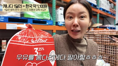 안선영, 캐나다서 장보다 깜짝 놀랐다..“우유가 비닐봉지에 담겨” (이중생활)