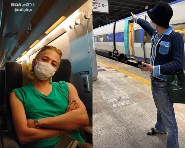 "GD가 KTX에서 왜 나와?" 지드래곤, 마스크 쓰고도 못 감춘 아우라