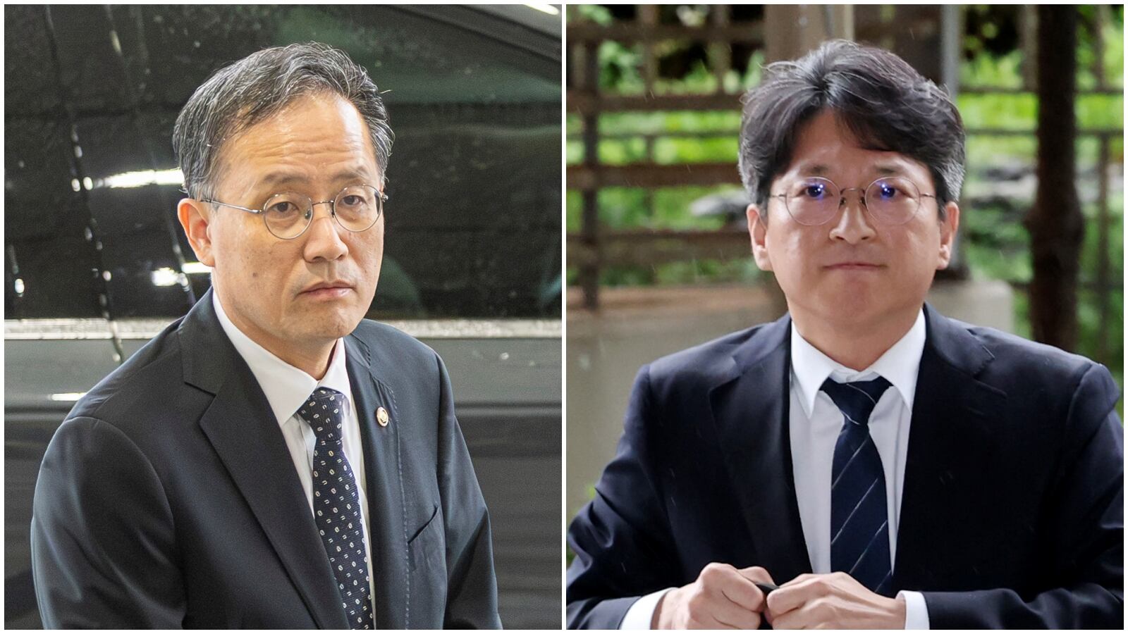 이형일(왼쪽 사진) 부총리 겸 재정경제부 장관 후보자와 홍지선 국토교통부 장관 후보자가 31일 각각 정부서울청사와 정부세종청사로 출근하고 있다. 이재명 대통령과 인연이 있는 이 후보자와 홍 후보자 지명을 두고 정치권에서는 “대통령이 기존 정책 기조를 바꾸지 않겠다는 뜻을 드러낸 것”이란 말이 나왔다./김지호, 신현종 기자
