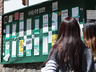 서울의 한 대학가 알림판에 하숙 및 원룸 공고가 붙어 있다. /뉴스1