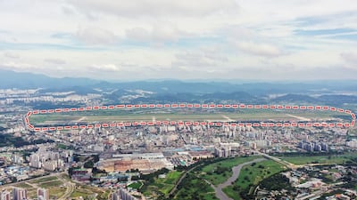 하늘에서 바라본 광주 군공항 부지