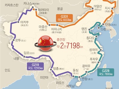 車로 대륙 한바퀴… 中, 2만7000㎞ 순환도로 만든다