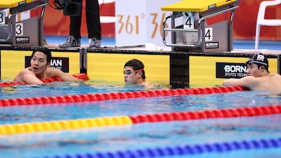 AG 남자 자유형 100m서 김영범 銀, 황선우 銅 동반 수확...선두에 0.04초차