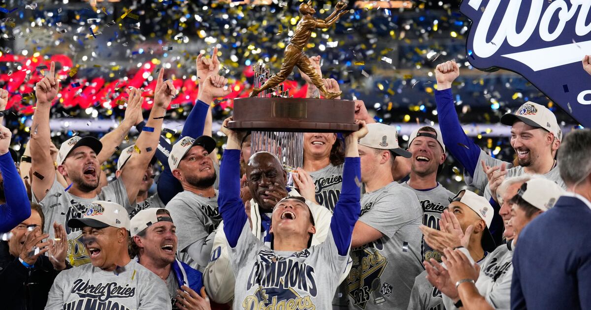 LA 다저스의 월드시리즈 우승 장면