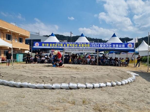 '씨름기술, 샅바 매는 법 경험' 찾아가는 전통씨름, 2024 음성명작페스티벌서 성황리 막 내려