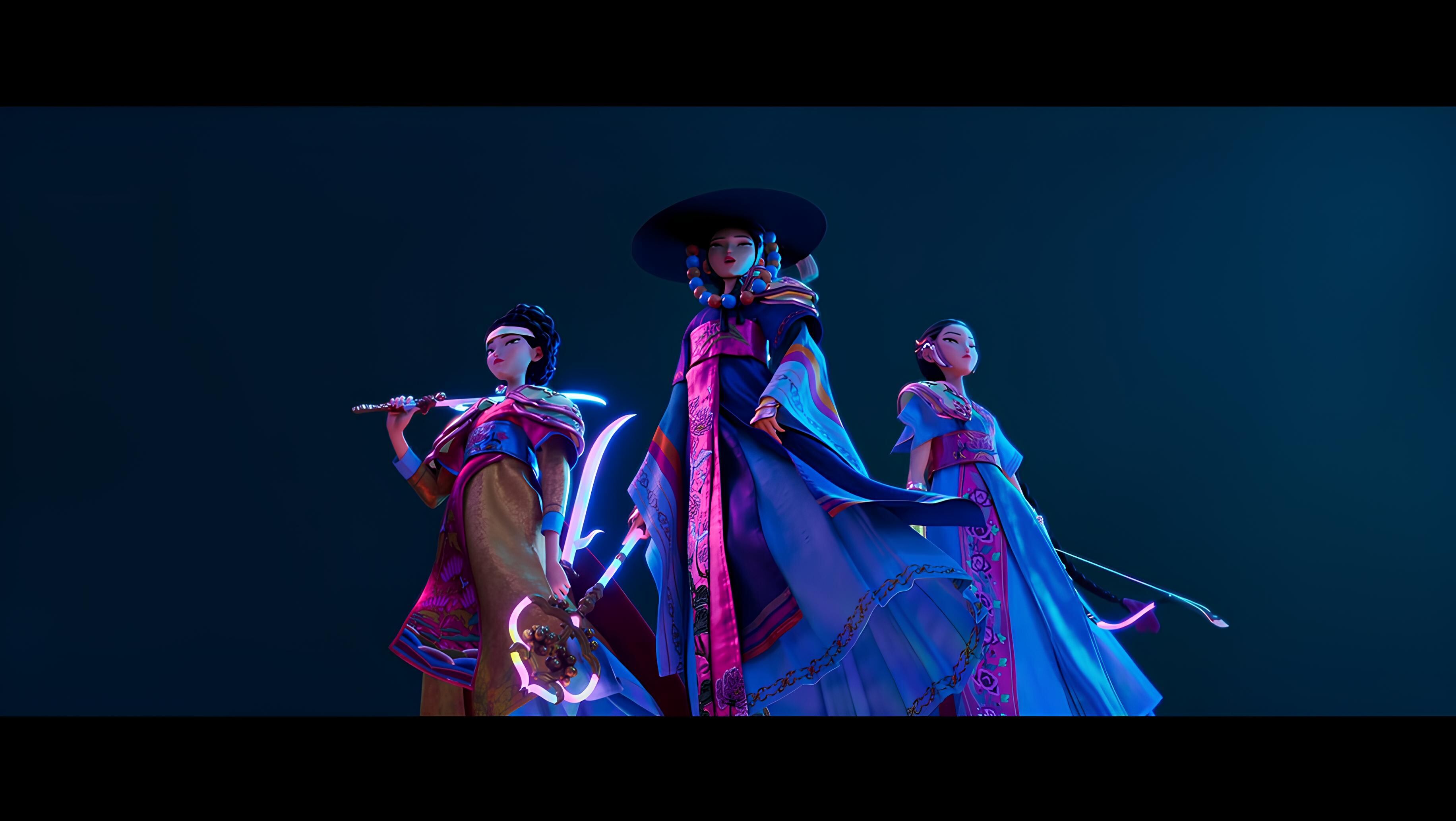 소니픽처스가 제작한 애니메이션 ‘케이팝 데몬 헌터스’. 워크맨·TV·PC로 유명했던 소니는 변화를 거듭해 게임·엔터테인먼트 분야에서 입지를 강화, 세계적인 지식재산권 기업으로 변모했다. /넷플릭스