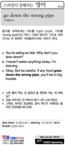 [스피킹이 강해지는 영어] go down the wrong pipe