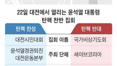 오늘은 대전에서, 탄핵 찬반 집회