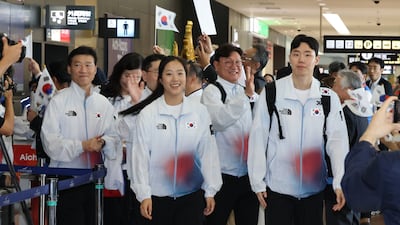 김동용·신유빈 기수… 한국 아시안게임 선수단, 16번째로 개막식 입장