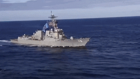 중동 지역으로 항진하고 있는 미 최신 항모 제럴드 R 포드 항모(CVN-78)"/X