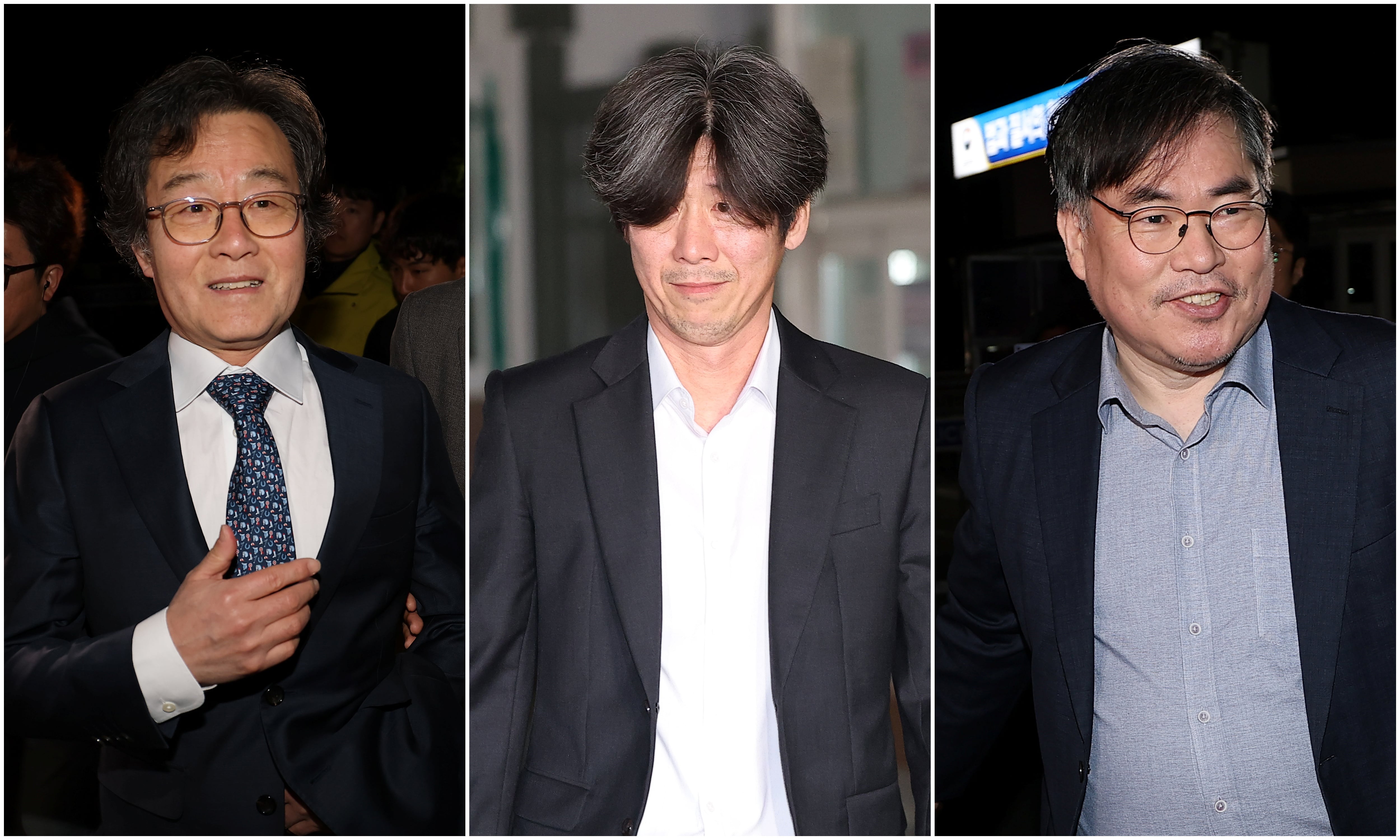 구속 기한 만료로 석방된 대장동 민간업자들. 왼쪽부터 화천대유 대주주 김만배씨, 천화동인 4호 소유주 남욱씨, 유동규 전 성남도시개발공사 기획본부장. 연합뉴스