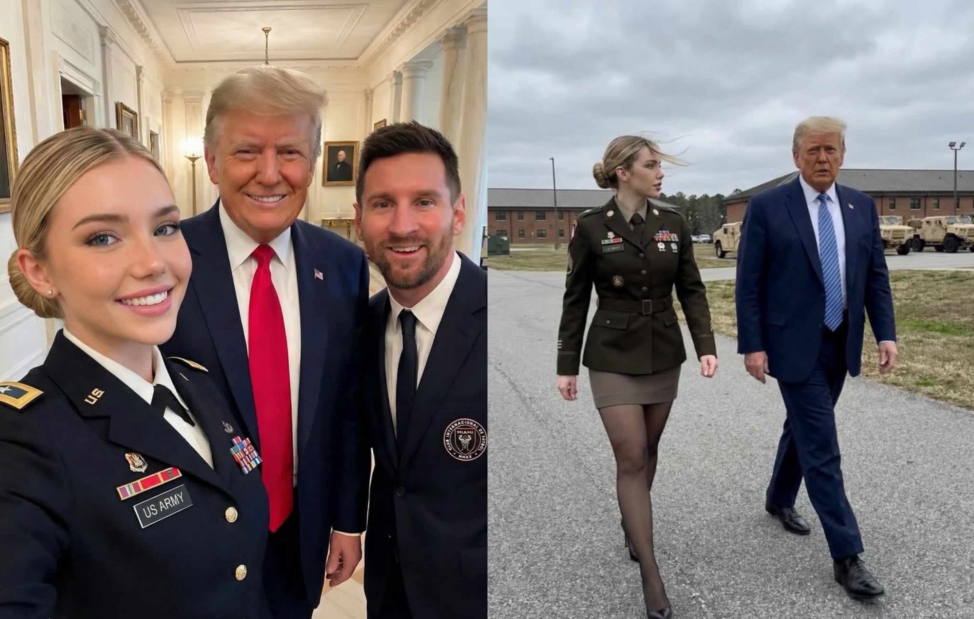 트럼프·메시 옆에서 셀카…‘팔로워 100만명’ 여군 인플루언서의 정체