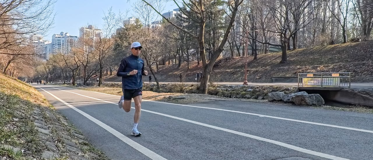 제법 봄기운이 느껴졌던 주말의 조깅. /사진=채민기 기자