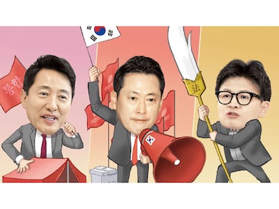 오세훈·장동혁·한동훈, 지지세 넓히기 ‘삼국지’