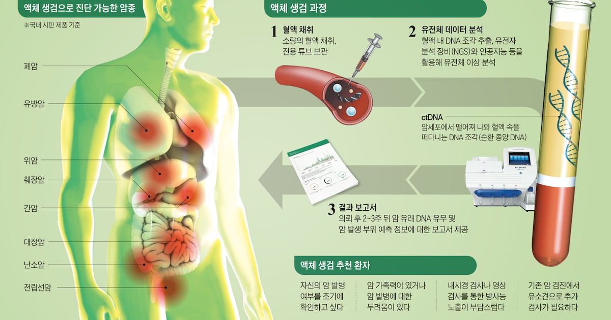혈액 10㏄ 만으로 8개 종류 암 한번에 찾아낸다