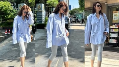 김혜수, 팔만큼 얇은 다리에 깜짝..55세에 자기 관리 끝판왕 등극 "너무 날씬해"