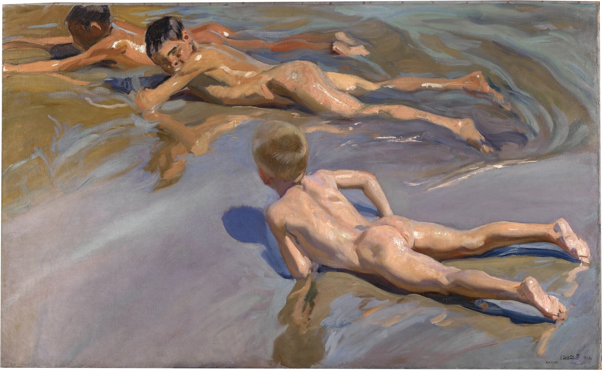 호아킨 소로야, 해변의 소년들, 1909년, 캔버스에 유채, 118x185cm, 마드리드 프라도 미술관 소장.