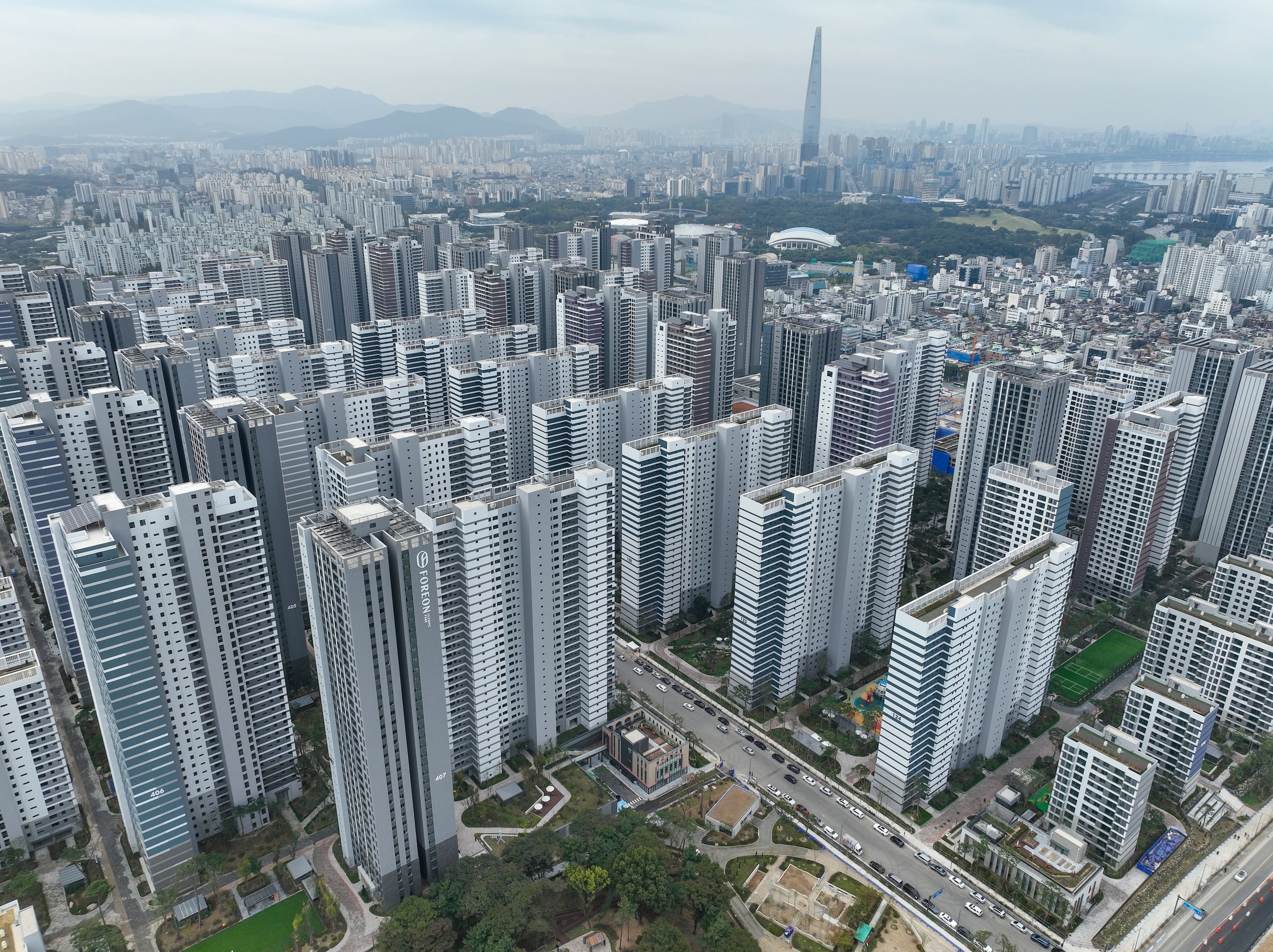 서울 올림픽파크 포레온 대단지 전경