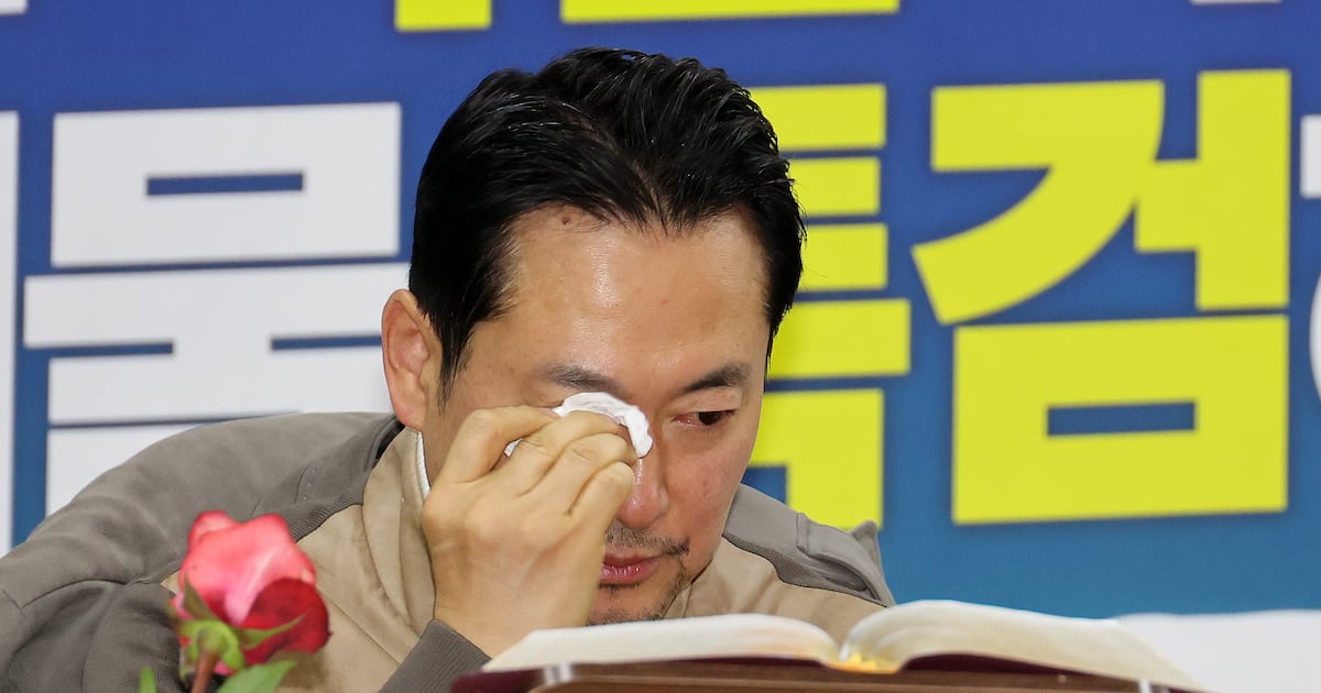 국회 로텐더홀 단식 농성장에서의 장동혁