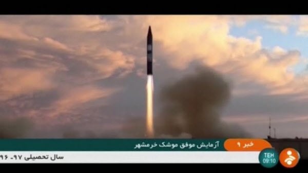Scene of Iran test-firing a new medium-range ballistic missile in 2020. /Chosunilbo DB